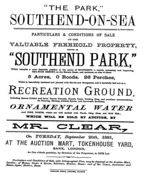 Southend - Southend Park : Image credit Southend Borough Council